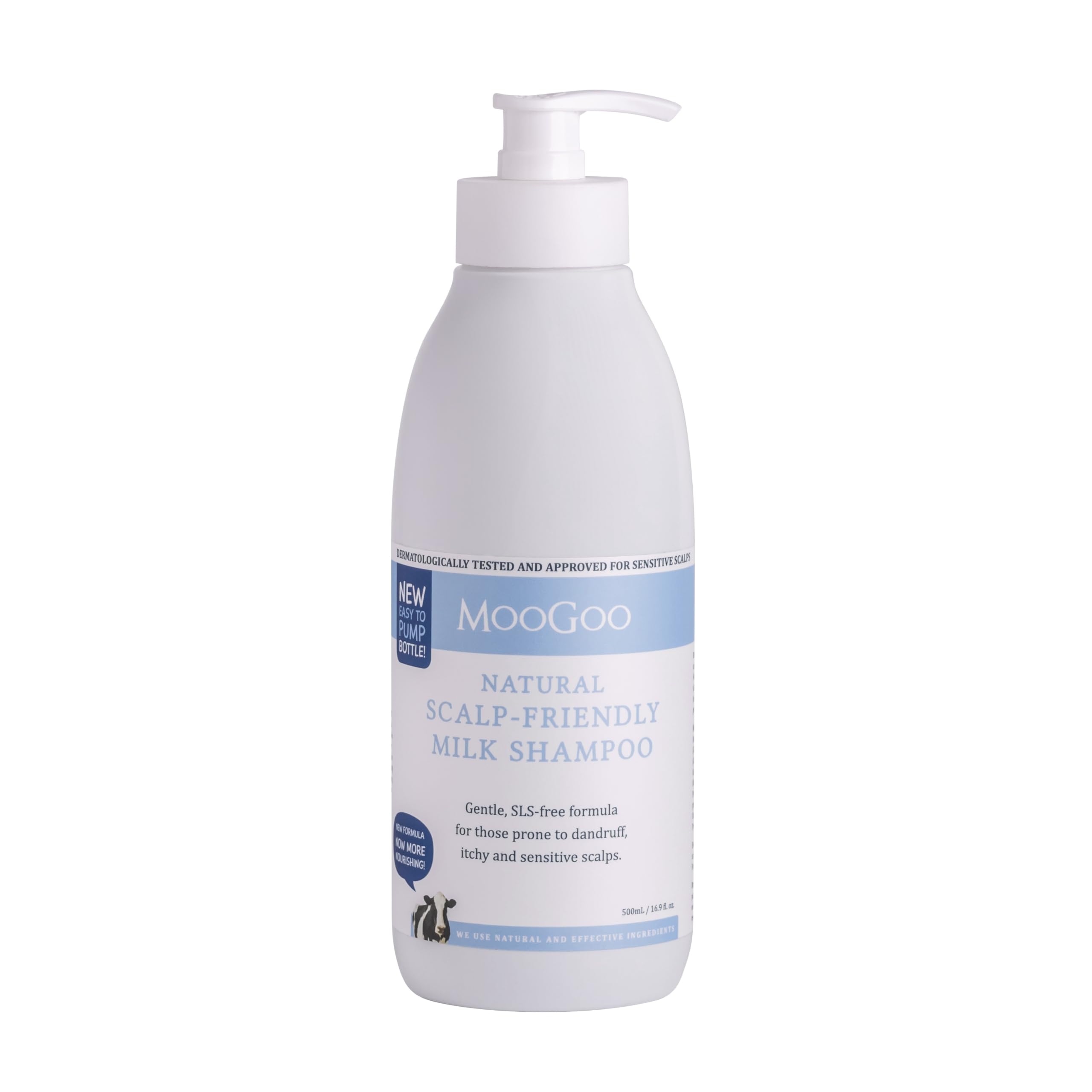 MooGoo Milk Shampoo – For Itchy, Dry, Eczema, Psoriasis & Dandruff Prone Scalps – SLS, Silicone, Sulfate & Paraben Free - Natural & Gentle Formula – 500ml / 16.9 fl.oz.