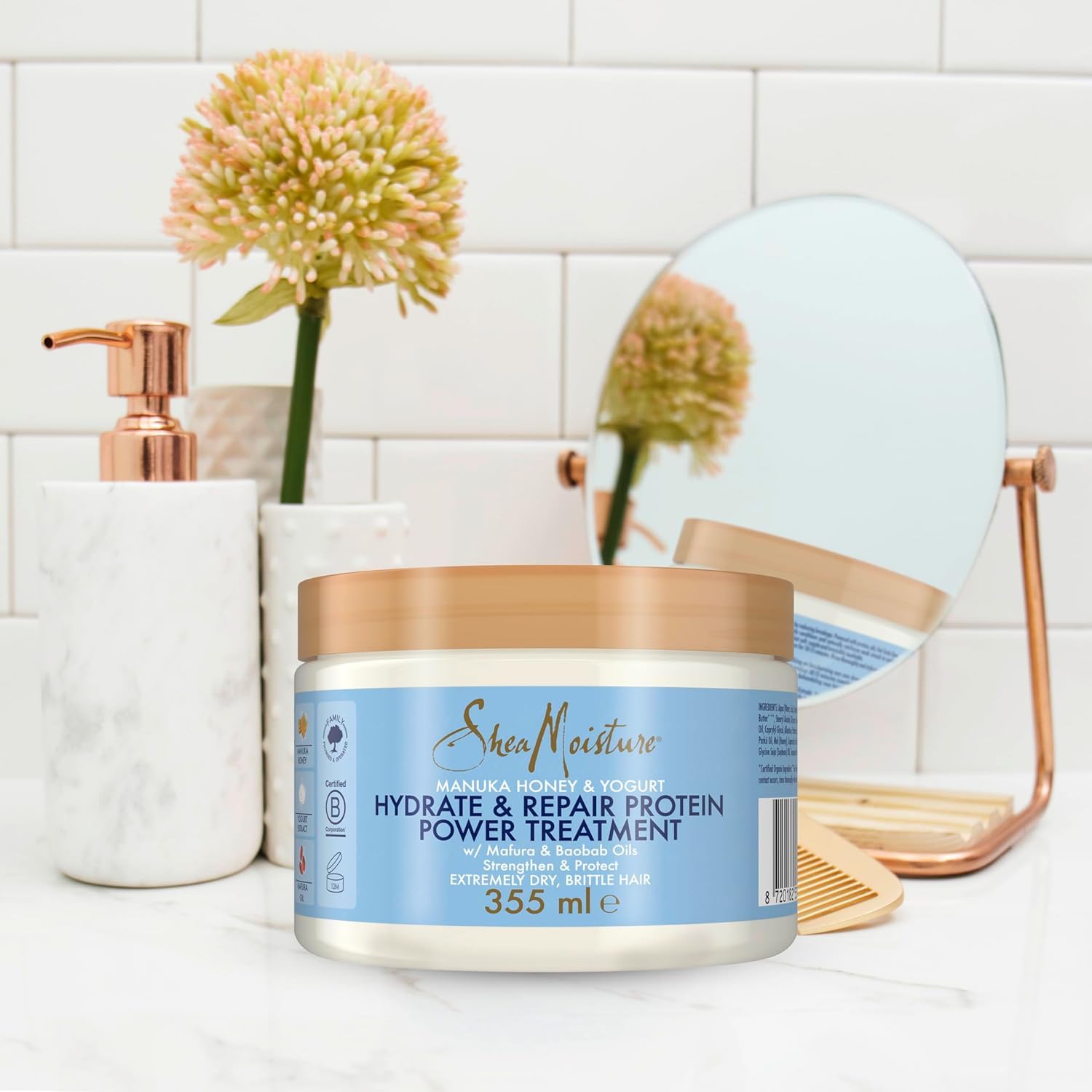 SheaMoisture Manuka Honey & Yoghurt Hydrate & Repair Protein Power Hair Mask Treatment sulphate & silicone free for extremely dry, brittle curly hair 355 ml