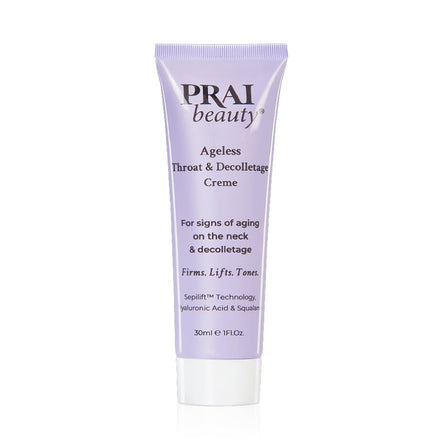 PRAI Ageless Throat & Decolletage Creme 30ml - Anti-Ageing, Collagen Boosting Skincare Cream - Tightens & Firms Skin, Reduces Wrinkles - Luxury Neck Moisturiser With Hyaluronic Acid - 7 Day Results