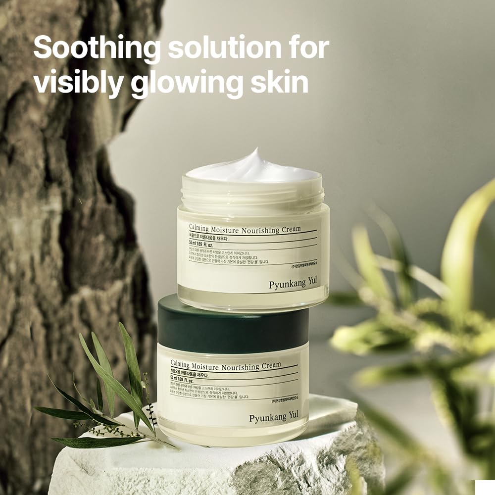 [PKY] Pyunkang Yul Calming Moisture Nourishing Cream for Glow & Elasticity, Ceramides & Hyaluronic Acid; Skin Soothing with CICA & Tea Tree (1.69 fl.oz, 50ml)