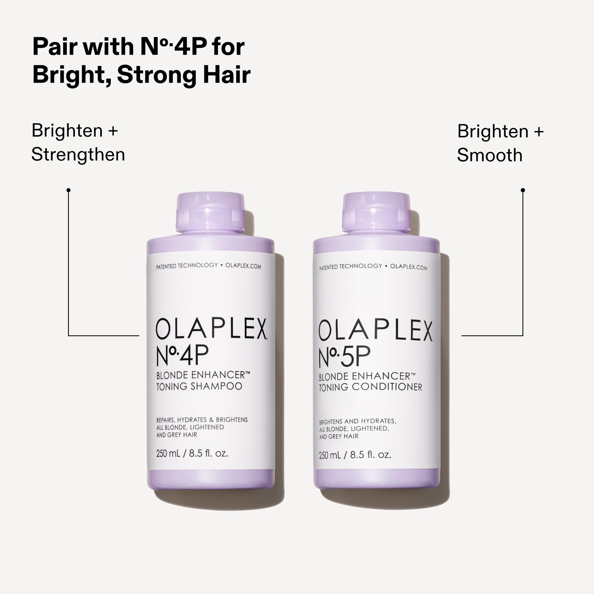 Olaplex No. 5P Blonde Enhancer Toning Conditioner, Brightens All Blonde, Lightened, & Grey Hair, Repairs, Protects & Hydrates All Hair Types, 250 ml
