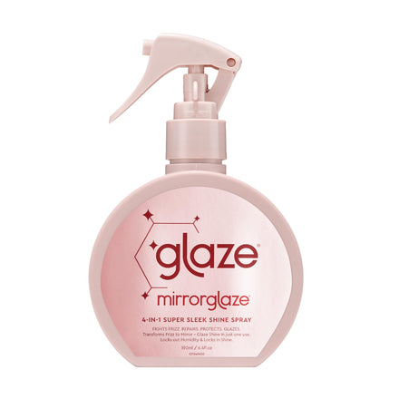 Glaze MirrorGlaze Super Sleek Hair Shine Spray – Transforms Frizz to Glass-Like Shine, Protects from Heat, Blocks Humidity + Repairs Bonds – 190ml