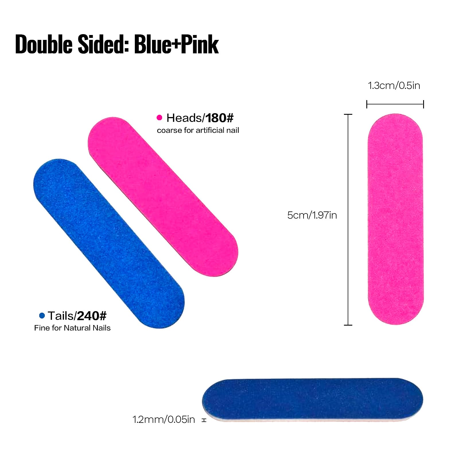 100 Pcs Mini Nail File Disposable Professional Nail File Nail File Set Care Mini Nail Files Professional Manicure Tools for Home and Salon Use 180/240 Grit