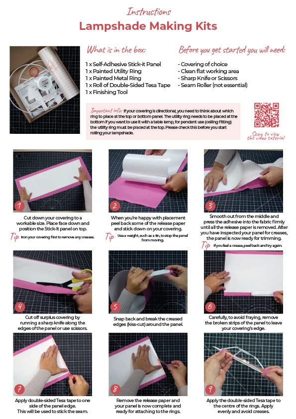 40cm Lampshade Making Kit for Pendants Or Table Lamps