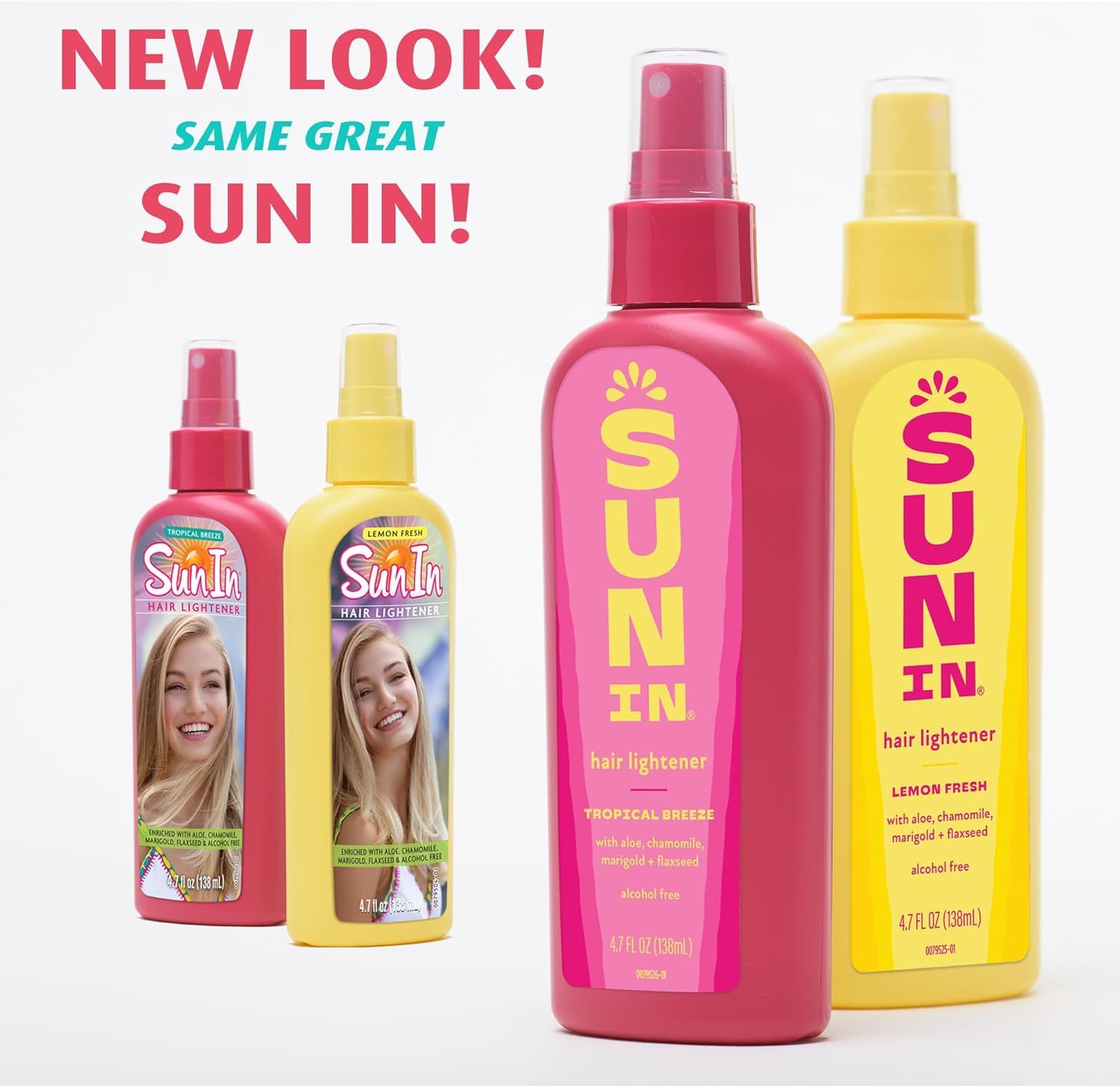 Sun In Hair Lightener Lemon - Enriched With The Natural Botanicals Aloe, Chamomile, Marigold and Flaxseed. Alcohol Free. Lemon Fresh Scent. 138 Millilitres