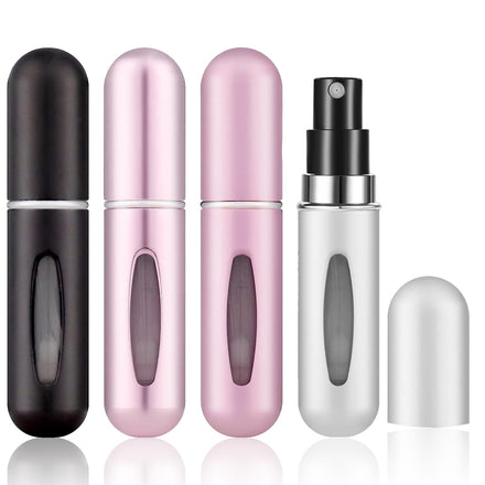 4PCS Perfume Atomizer Bottle, 5ML Travel Perfume Atomiser Refillable Mini Spray Bottles, Portable Atomiser Perfume Spray Bottle Empty Cologne Dispenser for Travel Holiday and Outdoor Activities