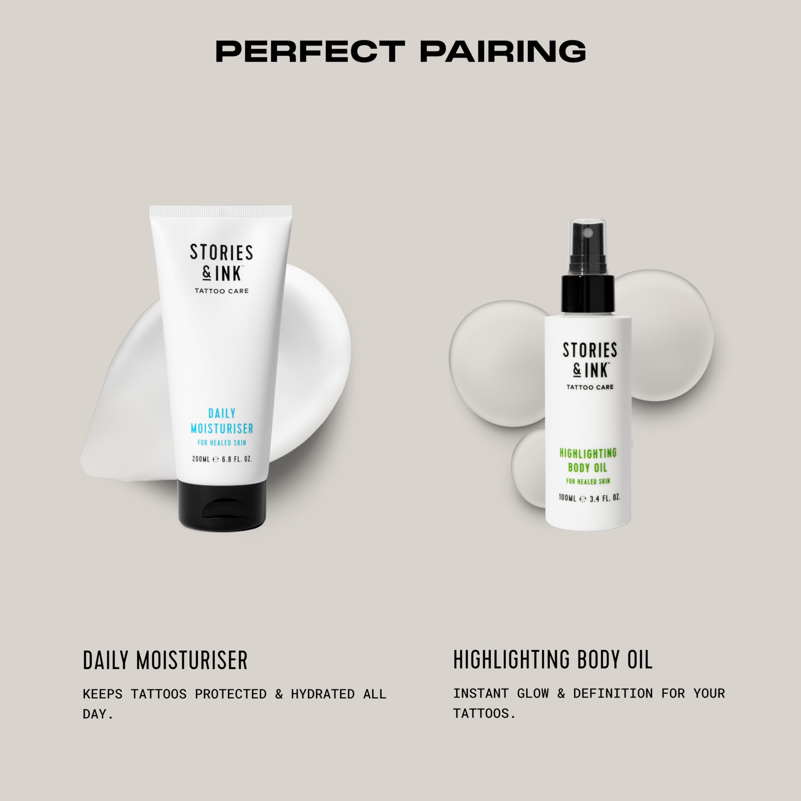 Stories & Ink Tattoo Aftercare | DAILY MOISTURIZER - with Advanced UV Ink Protection to Prevent Tattoo Fading, Protects & Hydrates Healed Tattoos