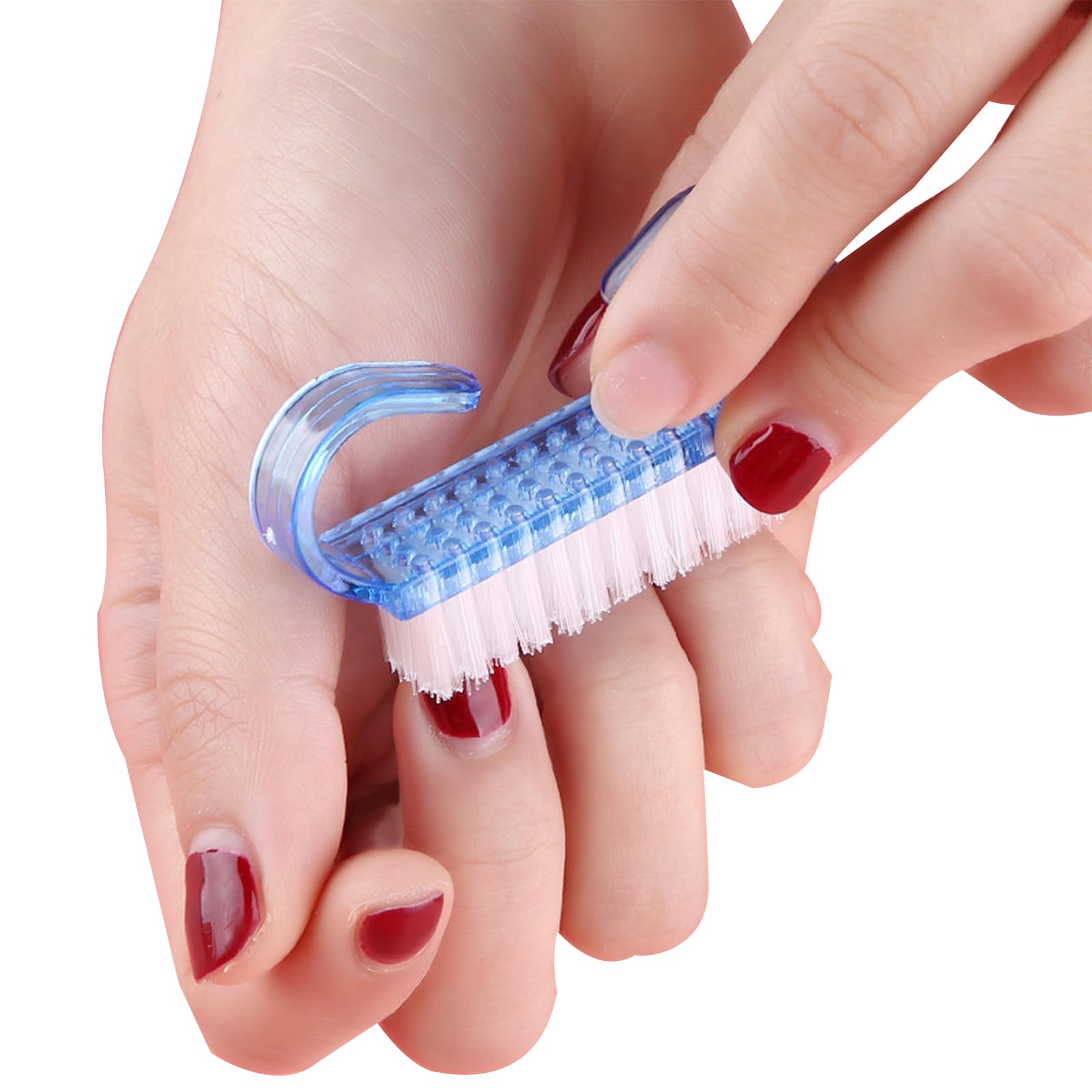 Geebymol Nail Brush 8 Pcs Mini Handle Nail Brush Hand Scrubbing Cleaning Brush Fingernail Brushes Plastic Clean Brush, Kids Nail Scrubbing Brushes for Cleaning Nails(Blue, Green, Pink, Purple)
