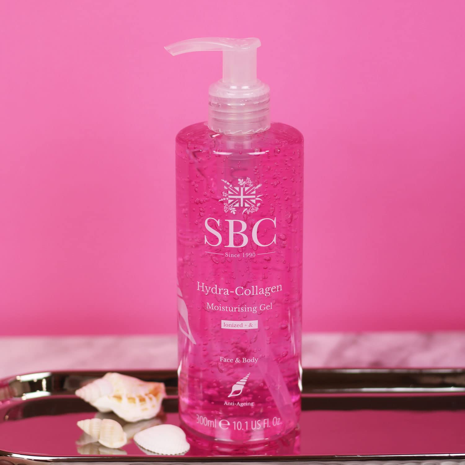SBC Skincare Hydra-Collagen Moisturising Gel - 300ml | Anti-Ageing Collagen Gel | Oil-Free Lightweight Face And Body Moisturiser Gel | Collagen Skincare Gel | Collagen Body Lotion