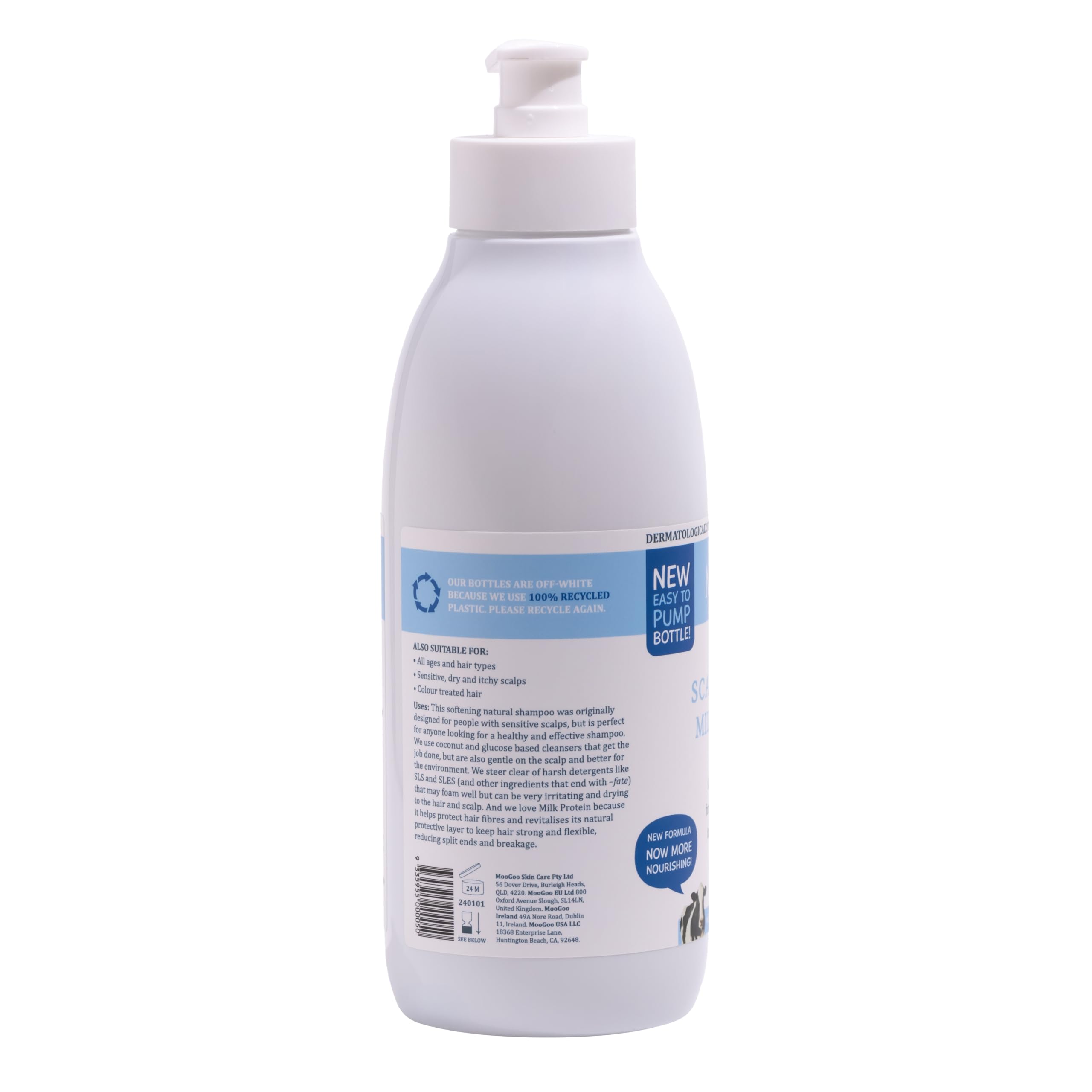 MooGoo Milk Shampoo – For Itchy, Dry, Eczema, Psoriasis & Dandruff Prone Scalps – SLS, Silicone, Sulfate & Paraben Free - Natural & Gentle Formula – 500ml / 16.9 fl.oz.