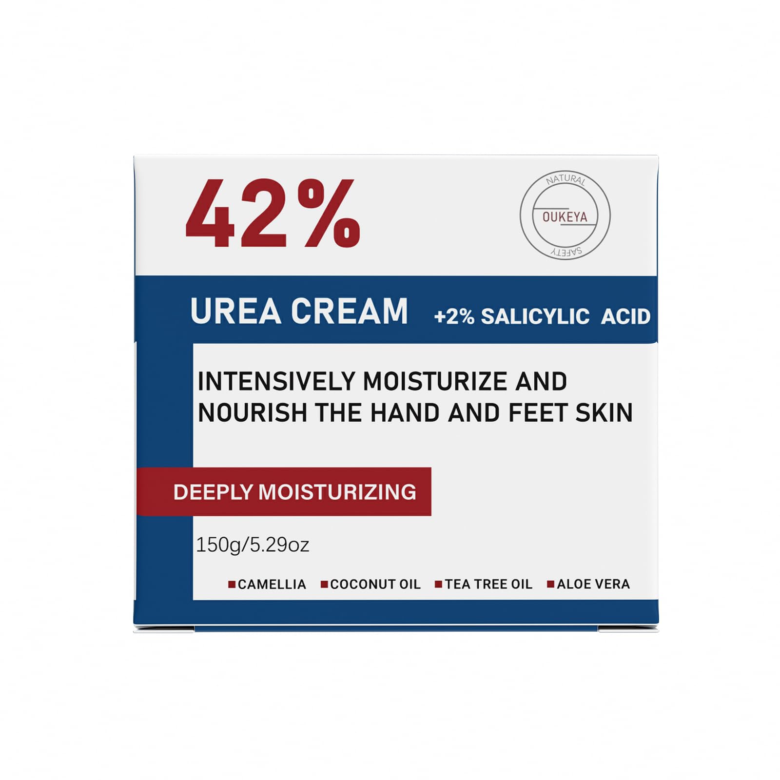 OUKEYA Urea Cream 42% plus Salicylic Acid 2%, Urea Foot Hand Cream for Dry Cracked Feet, Heels, Elbows, Salicylic Acid Cream for Moisturizer, Removes Corns Calluses Dead Skin and Softens Toenails