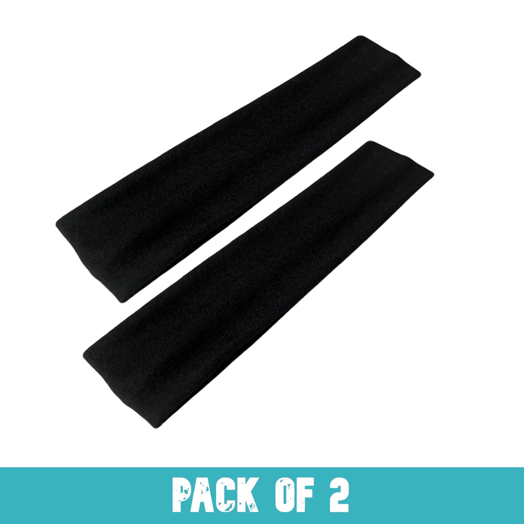 5 cm Wide Hair Bands Plain Stretch Kylie Head Band Bandeau Unisex headbands (Black)