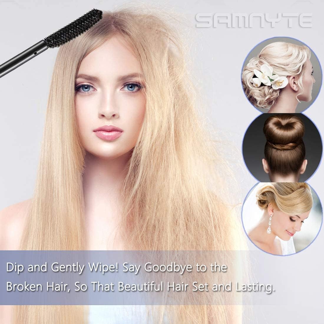 Samnyte Hair Finishing Stick, (4 Pack) Flyaway Stick for Baby Hair, Natural Moisturizing & Shiny Hair Mascara for Flyaways, Non-greasy
