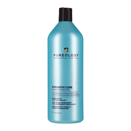 Pureology Strength Cure Shampoo for Damaged & Color-Treated Hair, 33.8 Fl Oz