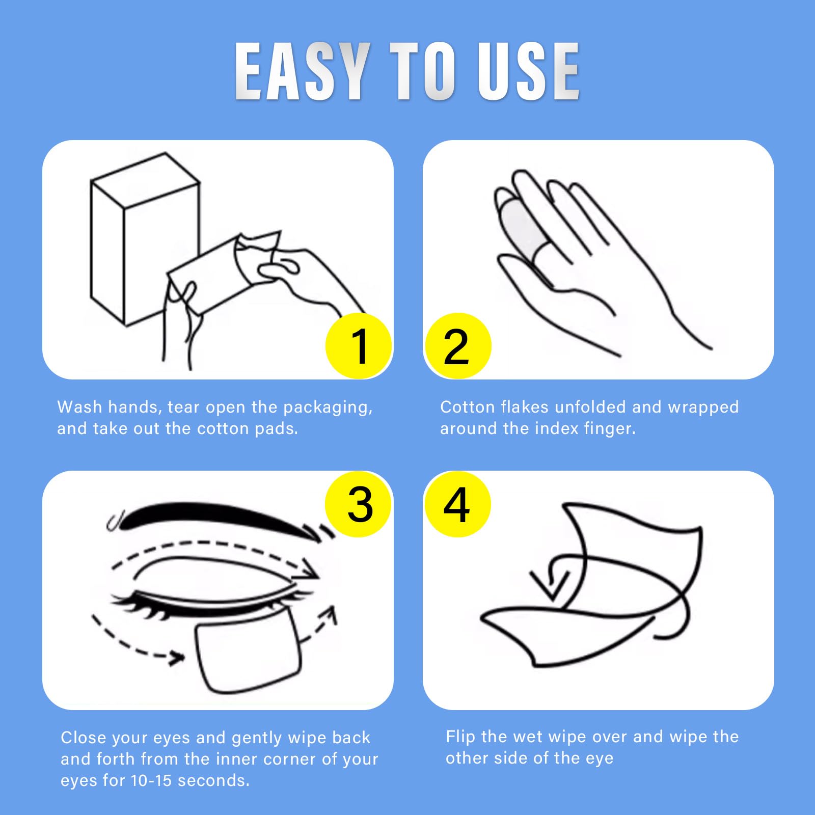 Eyelid Wipes, 100 PCS Stye Eye Treatment, for Blepharitis Treatment, Dry, Itchy Eyes and Eye Cleaning, Gentle and Soothing