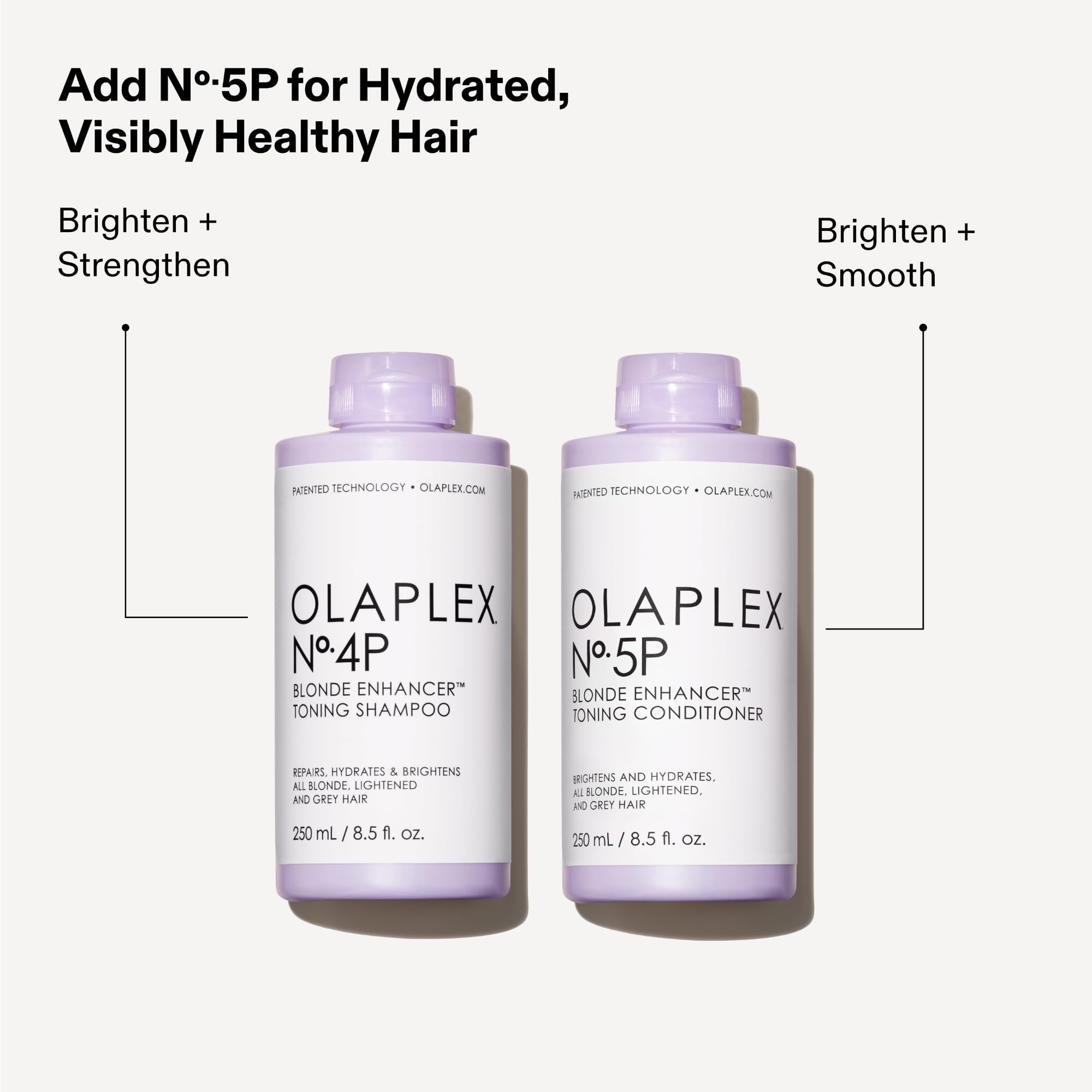 Olaplex No. 4P Blonde Enhancer Purple Toning Shampoo, Repairs, Hydrates, & Brightens All Blonde, Lightened, & Grey Hair, 250ml