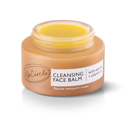 UPCIRCLE Cleansing Face Balm with Apricot 1.7oz - 100% Natural Cleanser To Remove Makeup, Including Waterproof Mascara + Clear Blackheads - Sea Buckthorn, Oat + Rosemary Oil - Vegan + Cruelty-Free