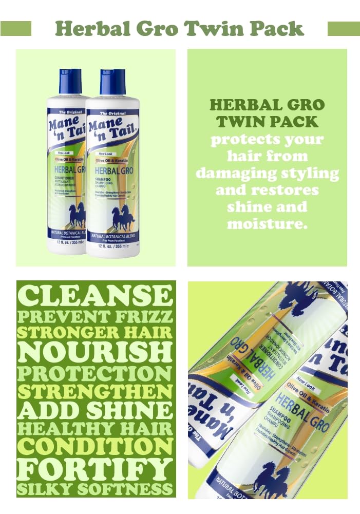 Mane 'n Tail Herbal Gro Shampoo and Herbal Gro Conditioner Twin Pack