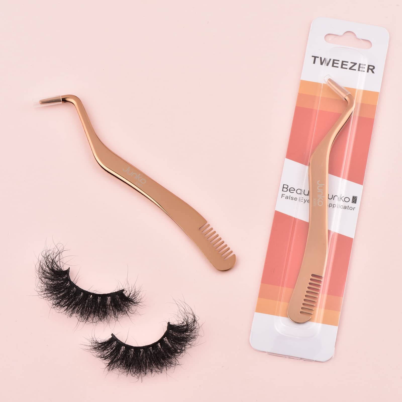 Lash Applicator Tool, [Upgrade Design] for 2 in 1 False Eyelash Applicator Tool, Lash Tool with comb, DIY Eyelash Precise Applicator, Lash Extension Tweezer for false Strip Eyelash