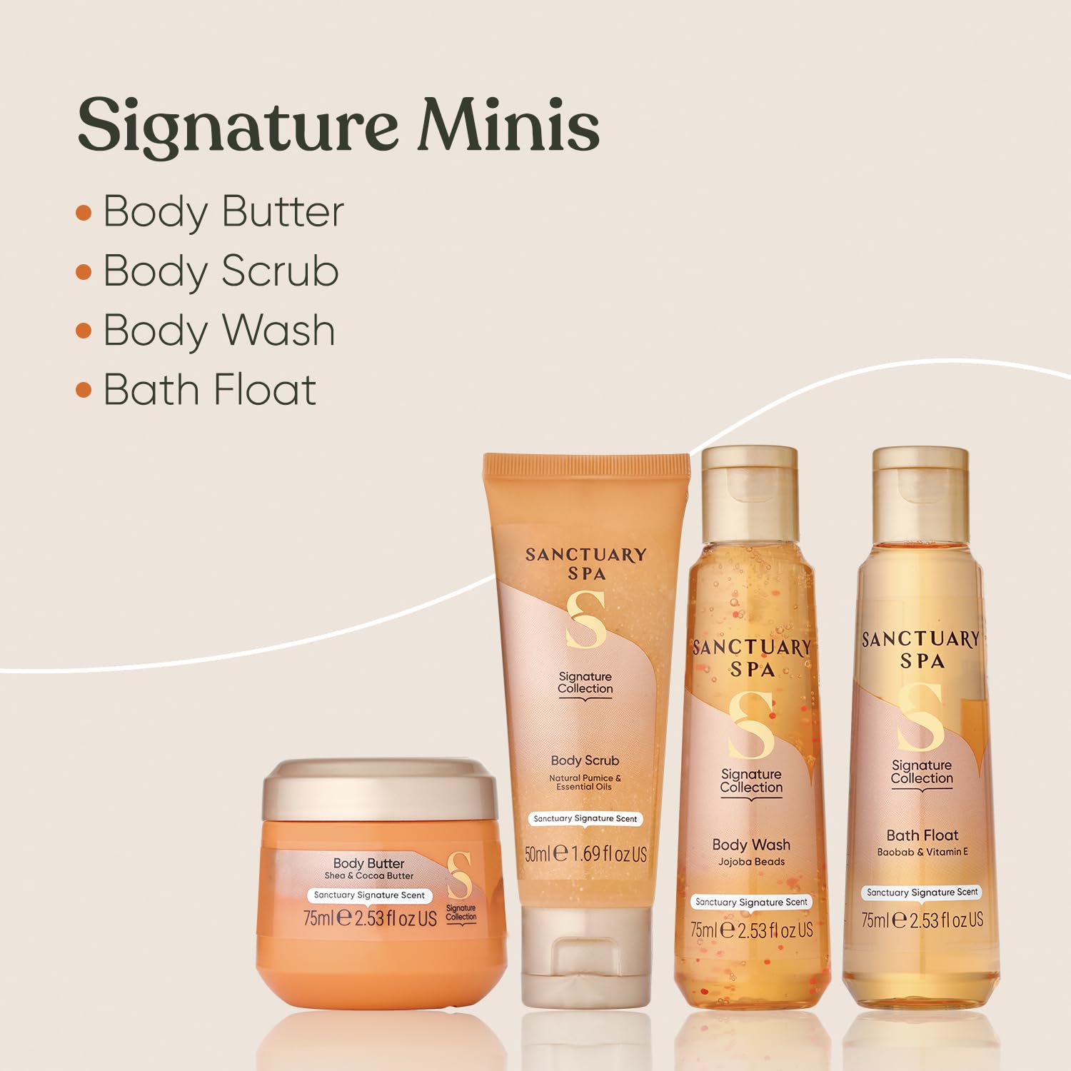 Sanctuary Spa Signature Minis Gift Set, Vegan, Gift For Women, Birthday Gift, Womens Gift Sets, Self Care Gift