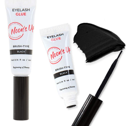 NOON'S UP Black Eyelash Glue - Super Strong Hold, Waterproof, Hypoallergenic Adhesive for Sensitive Eyes (0.14 Fl. Oz.)