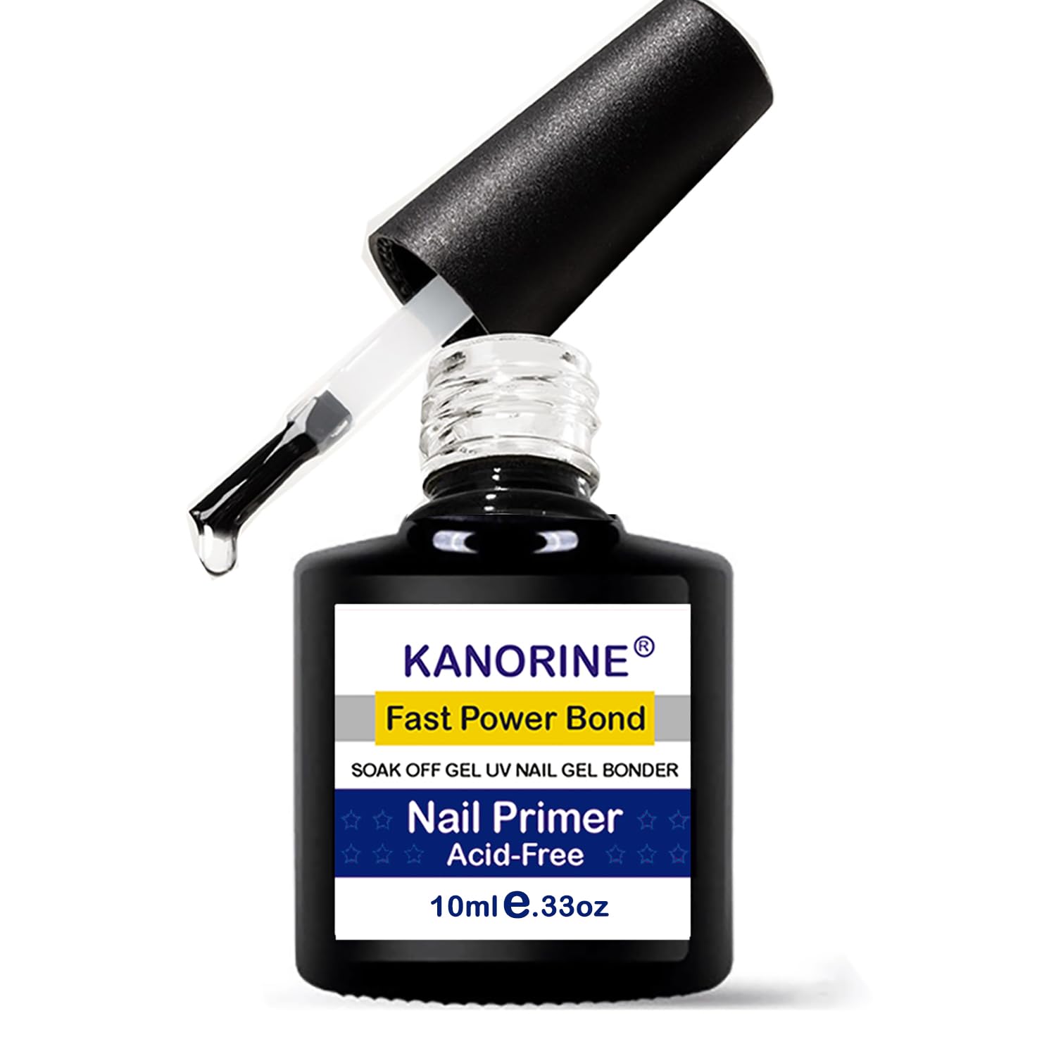 Kanorine® non-acid Gel Power Bond Natural Nail Primer/Acrylic Nails Primer, for all uv/led gel nail polish Bonder Nail Tech Essential Primer no-need-cure0.33oz/ 10mlx1