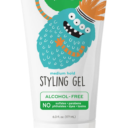 Fresh Monster Natural Hair Gel For Kids & Babies, Alcohol-Free, Toxin-Free, Flexible Medium Hold 6 Ounces