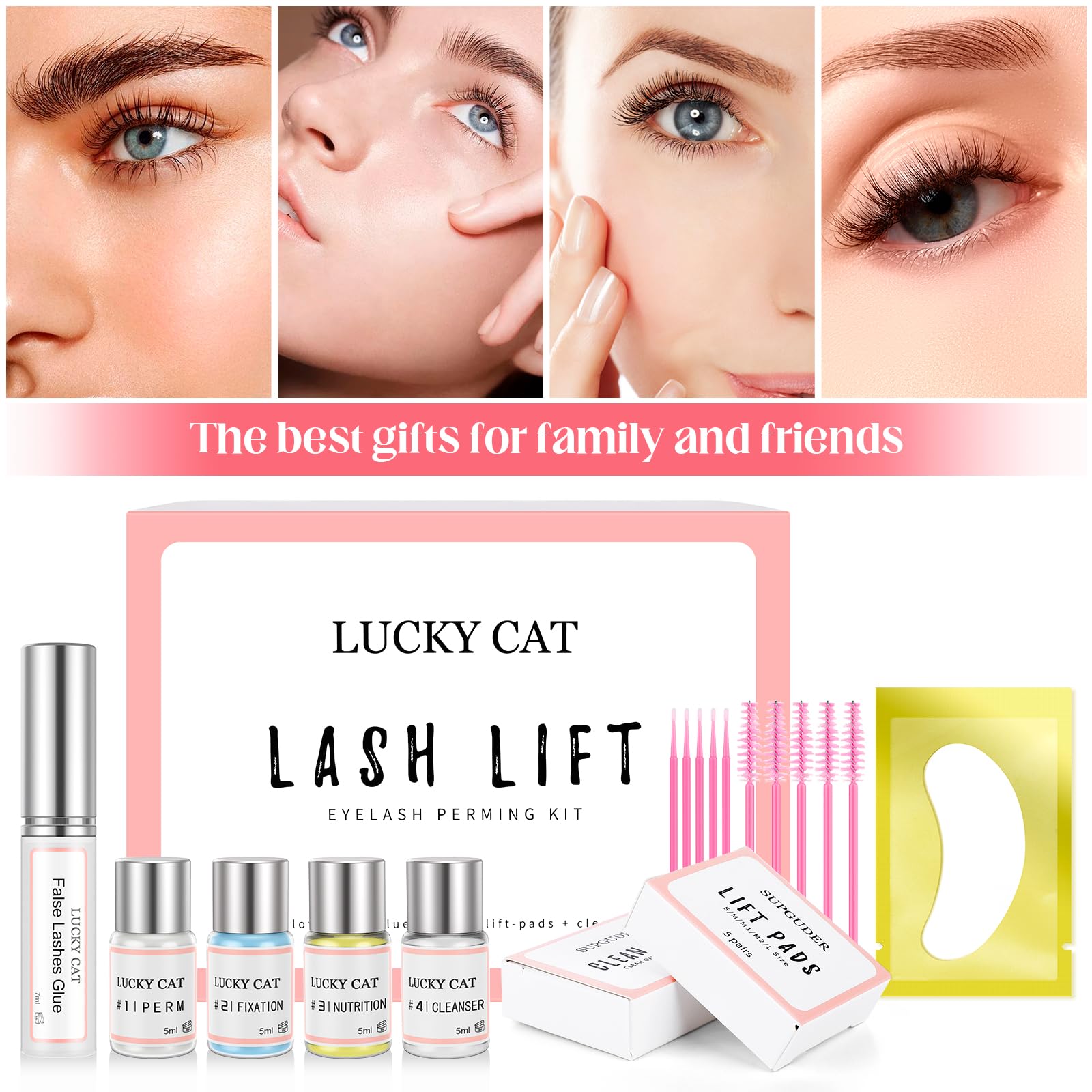 2025 Lash Lift Kit Eyelash Perm Kit,Professional Eyelash perming kit,Lash Extensions,Lash Curling,Semi-Permanent Curling Perming Wave Suitable For Salon (Glue Upgraded Version）