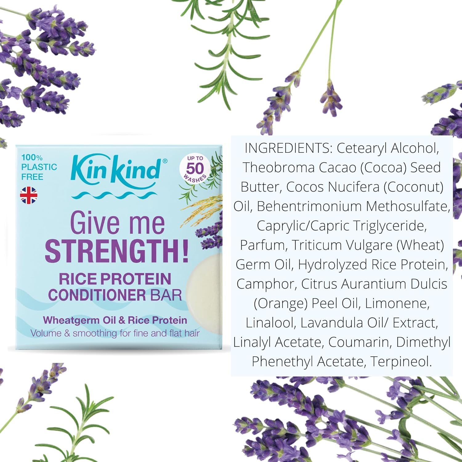 KinKind Rice Water Shampoo and Conditioner Bar Set for Hair Growth | Give me STRENGTH! Rice Solid Shampoo Bar and Conditioner Bars for hair UK Made | For Hair Growth, Menopause, Thickening & Volume
