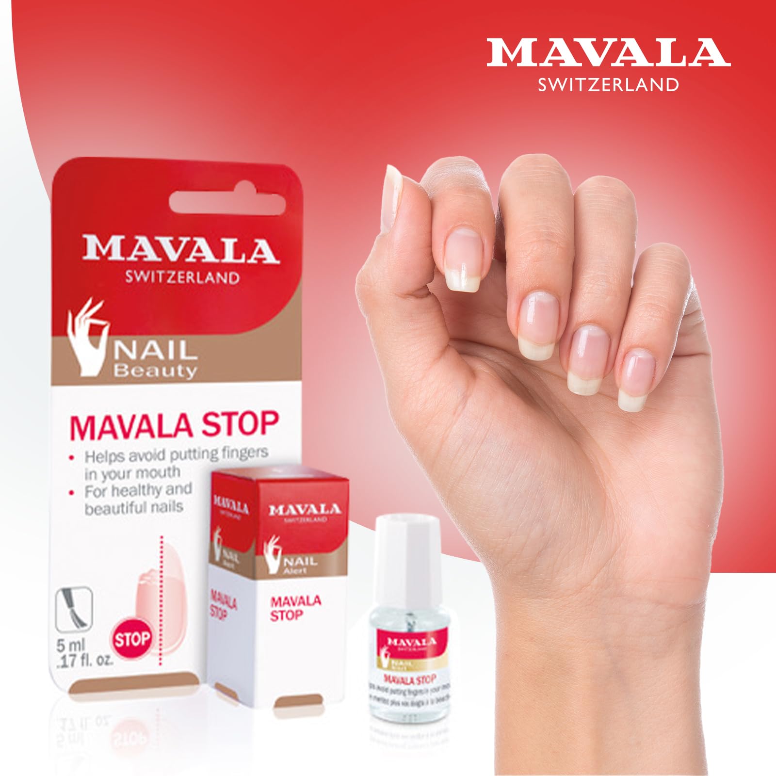 Mavala Stop Deterrent Nail Polish Treatment Stops Putting Fingers In Your Mouth, For Ages 3+, 5 ml (Pack of 1)