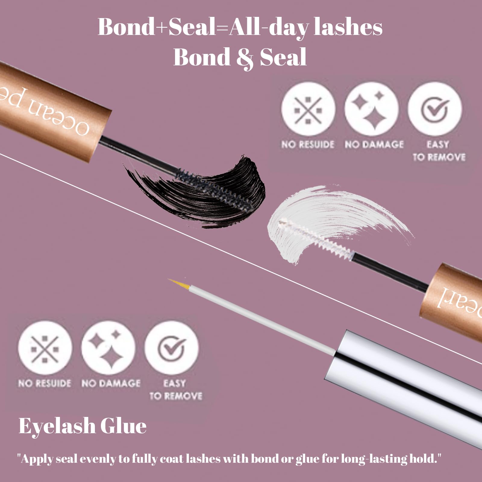 Ocean Pearl Cluster Lashes 144PCS Eyelash Clusters 10-16mm Lash Extension Kit Individual Eyelashes DIY Eyelash Extension Kit Natural Lash Clusters with Super Bond and Seal Super Glue-OP25