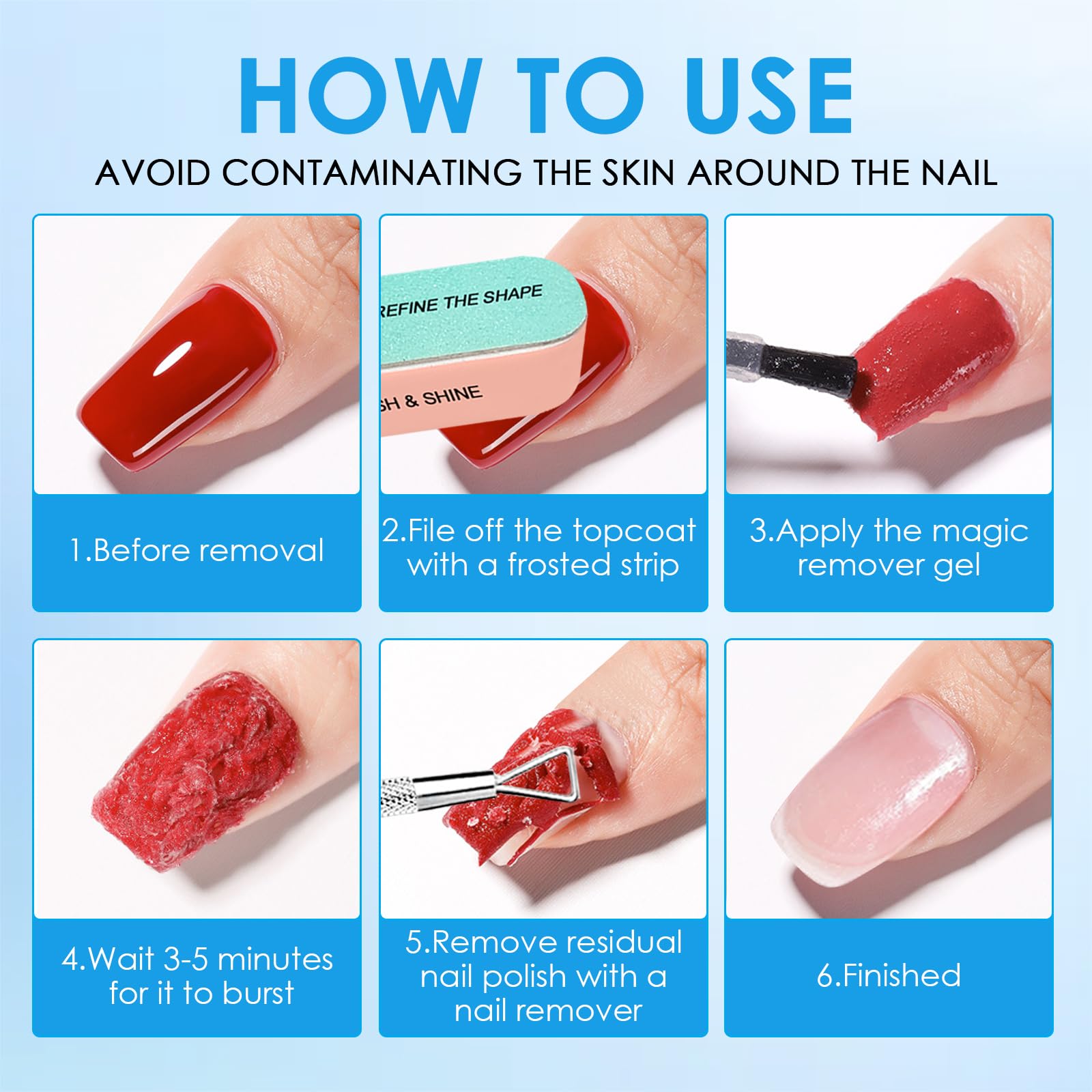 2 x 15ml Gel nail polish remover, Fast gel polish remover, Easily Removes Gel Nail Polish within 2-5 Minutes, Gentle on Nails, Fast-Acting Formula, Quick Removal No Need for Foil, Soaking or Wrapping