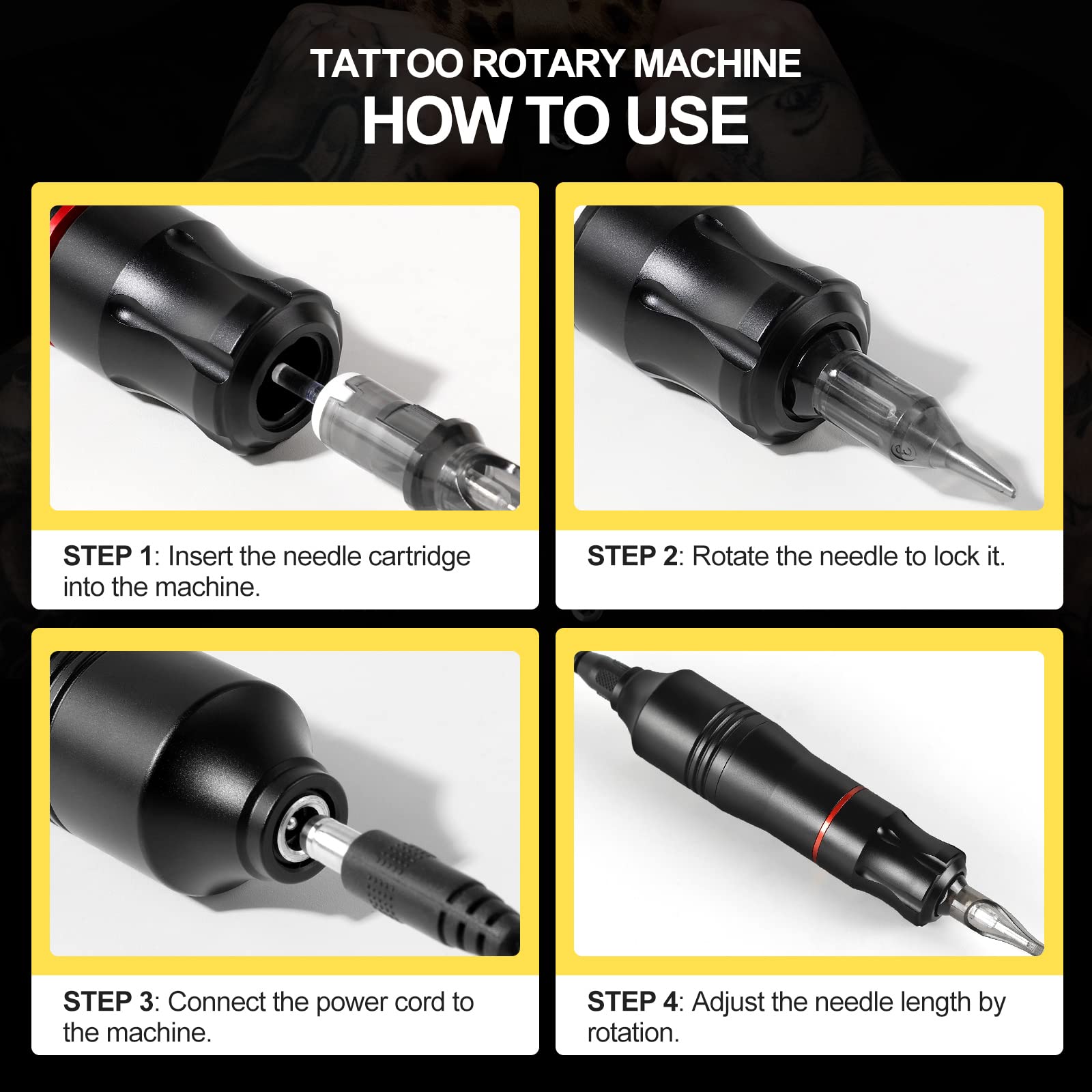 TATOOINE 60PC Tattoo Cartridge Needles Set, Mix 10 Size Disposable Stainless Steel Tattoo Needles Cartridge for Liner and Shader Professional Tool Kit for Tattoo Machine Pen