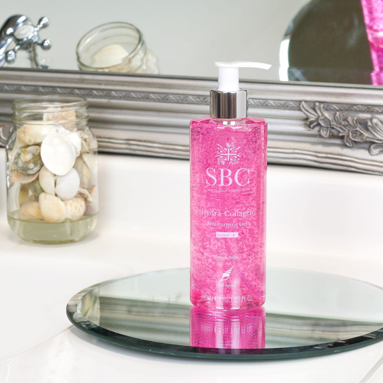 SBC Skincare Hydra-Collagen Moisturising Gel - 300ml | Anti-Ageing Collagen Gel | Oil-Free Lightweight Face And Body Moisturiser Gel | Collagen Skincare Gel | Collagen Body Lotion