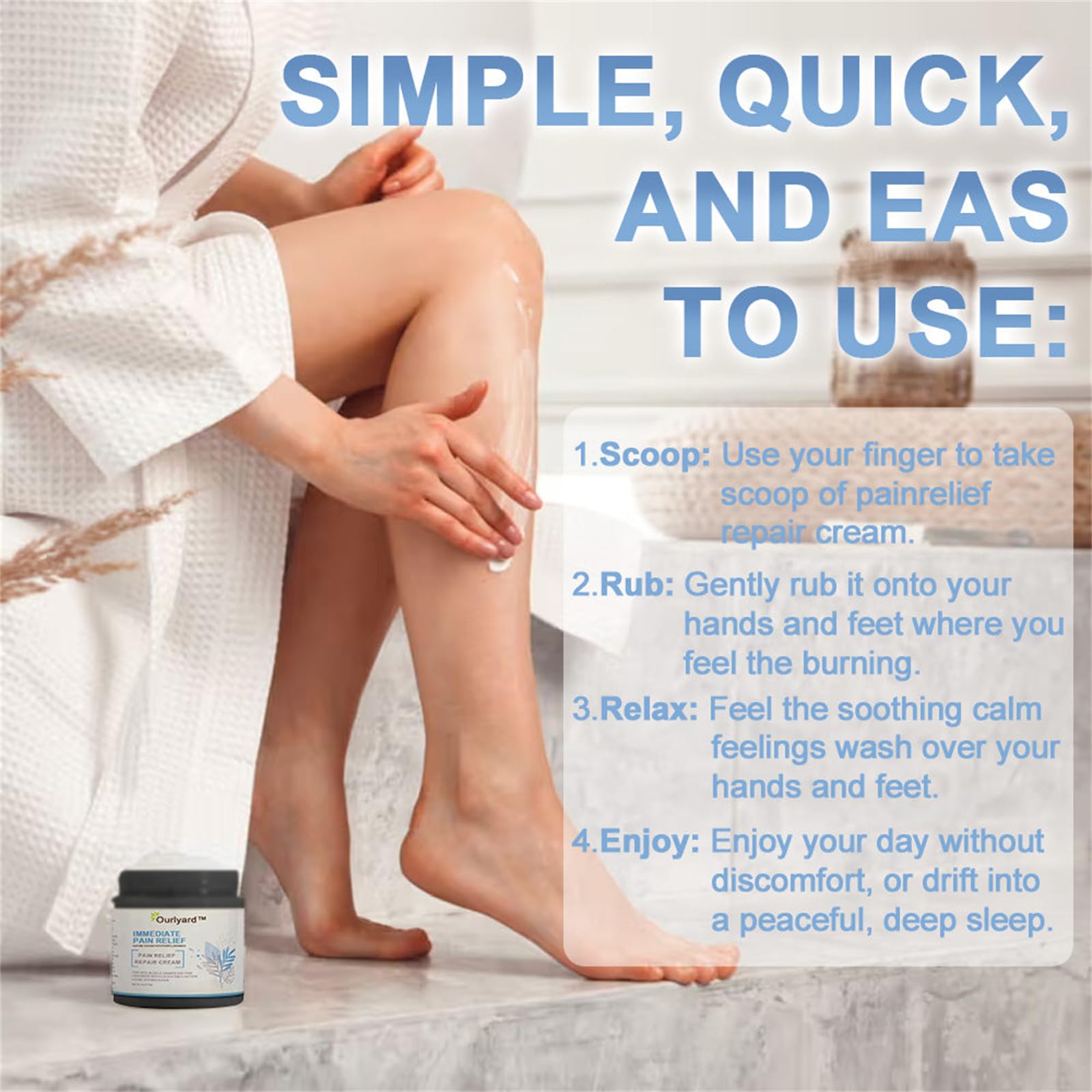 Ourlyard Magnesium Pain Relief Cream, Professional Joint and Bone Therapy Gel, Ourlyard Magnesium Pain Relief Healing Cream, Natural Joint Gel Effective Relief for Back, Neck, Hands, Knee (2)