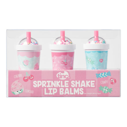 Tinc Sprinkle Shake Lip Balms - Delicious Scents: Cherry, Cupcake and Candy - Keeps Lips Moist - Gift Idea - 3 in Pack