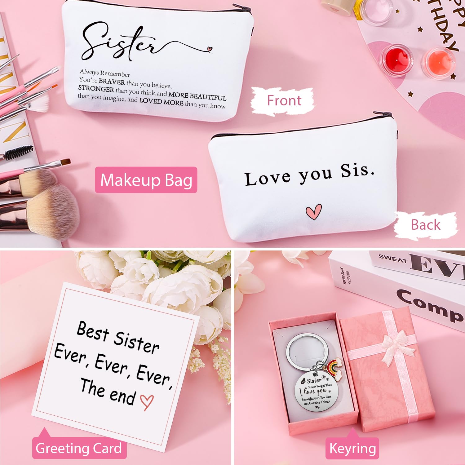Sister Gifts From Sister Brother, Sister Birthday Gifts,Pamper Gifts Relaxation Spa Bath Set Big/Little Sister Care Package Box,Christmas Xmas Think Of You Gifts For Sister,Best Friends,Sister-In-Law
