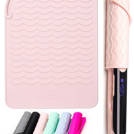 ANGENIL Flat Iron Silicone Mat and Travel Case for Hair Tools - Heat Resistant Mat, Straightener Pad, and Curling Iron Sleeve (9" x 6.5")