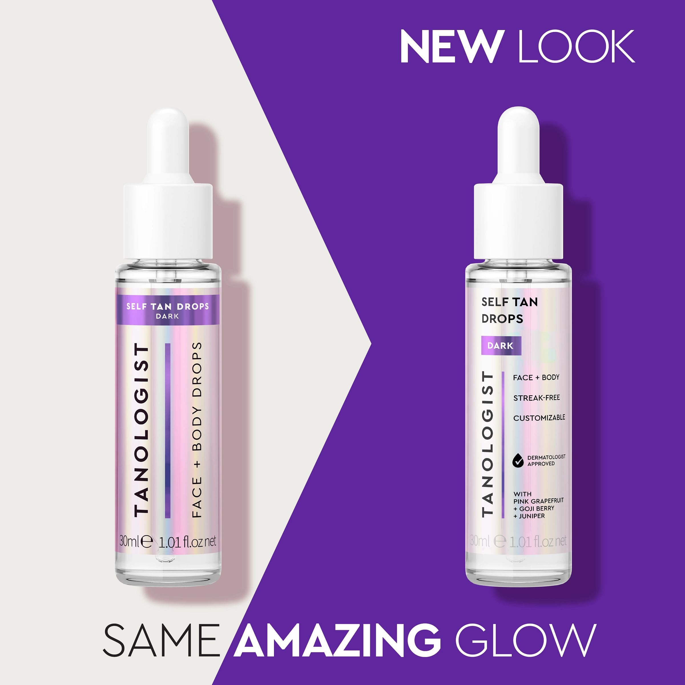 Tanologist Self Tan Drops Dark (30 ml) Add Self Tanning Drops to Skin Care For Sensitive Skin Dermatologist Approved Clean Ingredients & Vegan