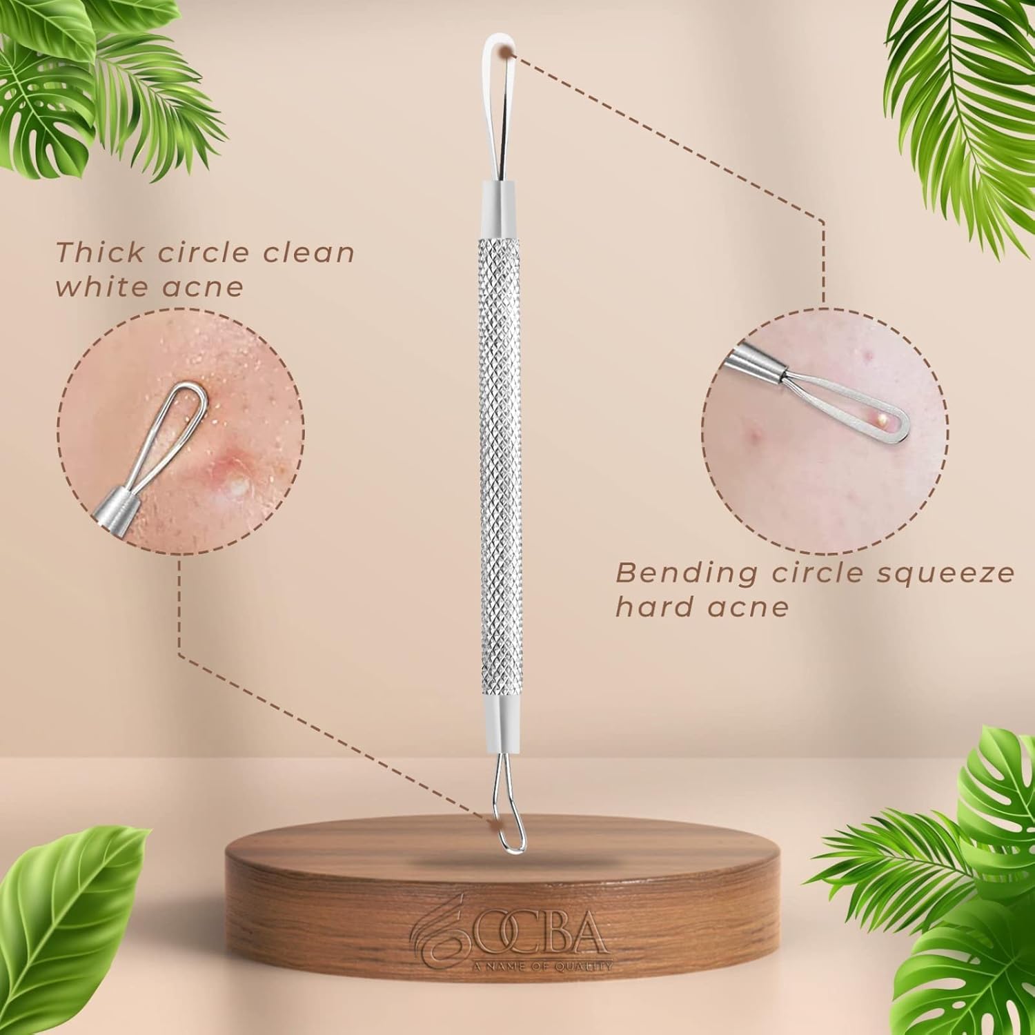 OCBA Blackhead Remover Professional Skincare Spot Treatment Blackhead Remover Tool for Blemish Comedone Whiteheads Pimple Popper with Double Sided Soft Touch and Anti-Slip Design