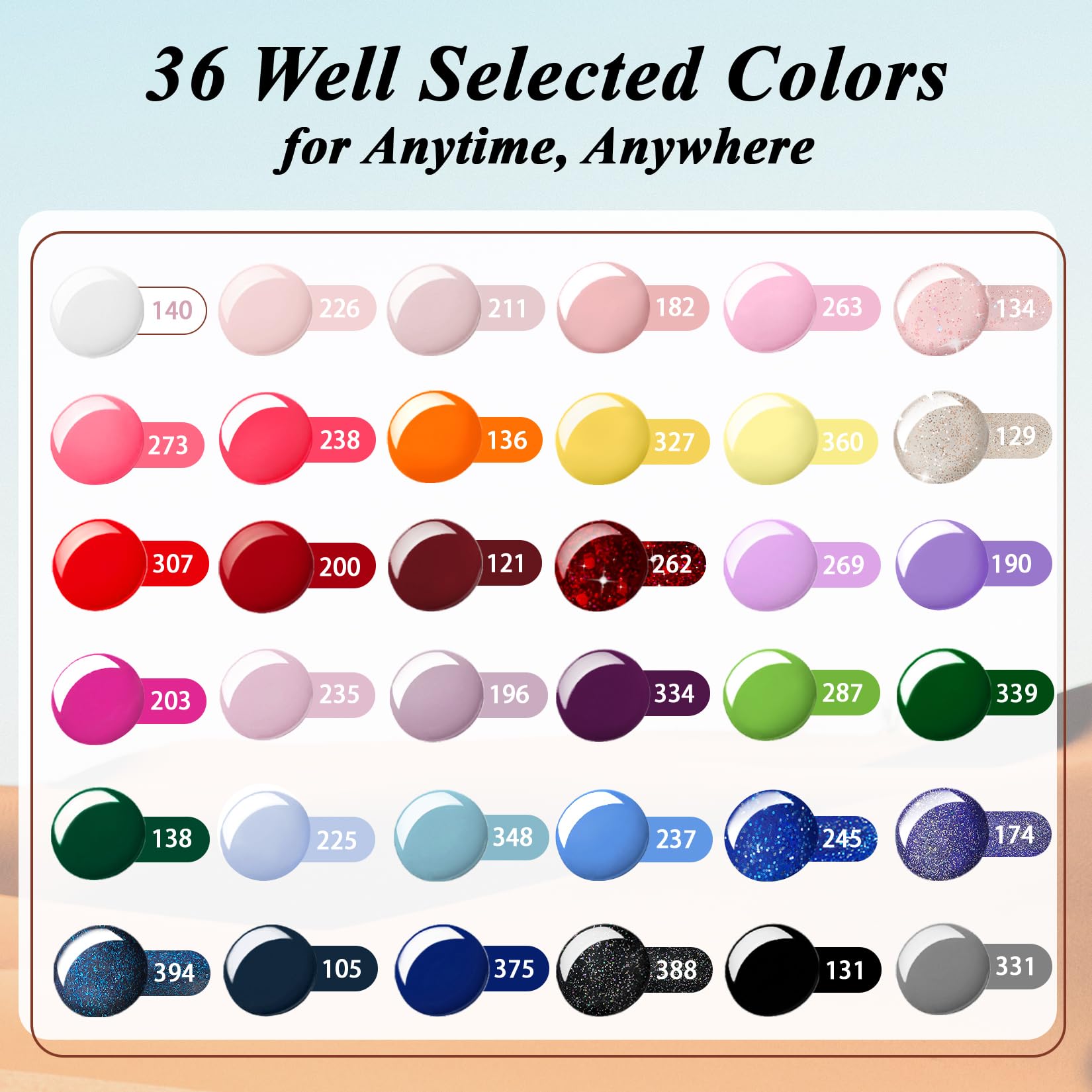 Phoenixy Gel Nail Polish, 36 Colours Gel Nail Polish Set with Lamp Starter Kit, 40 Pcs UV Nail Polish with Top Base Coat and 48W Manicure Lamp, Manicure Gift Kit Nail Varnish Sets for Women