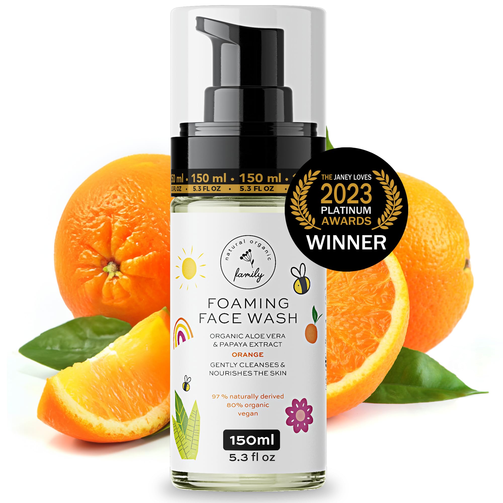 Kids Organic Foaming Face Wash - Natural Skincare for Teen Girls 10-12 - Gentle Facial Cleanser Cream for Dry Sensitive Skin - Hydrating Exfoliating & Non Toxic Moisturizer Soap for Tweens & Preteens