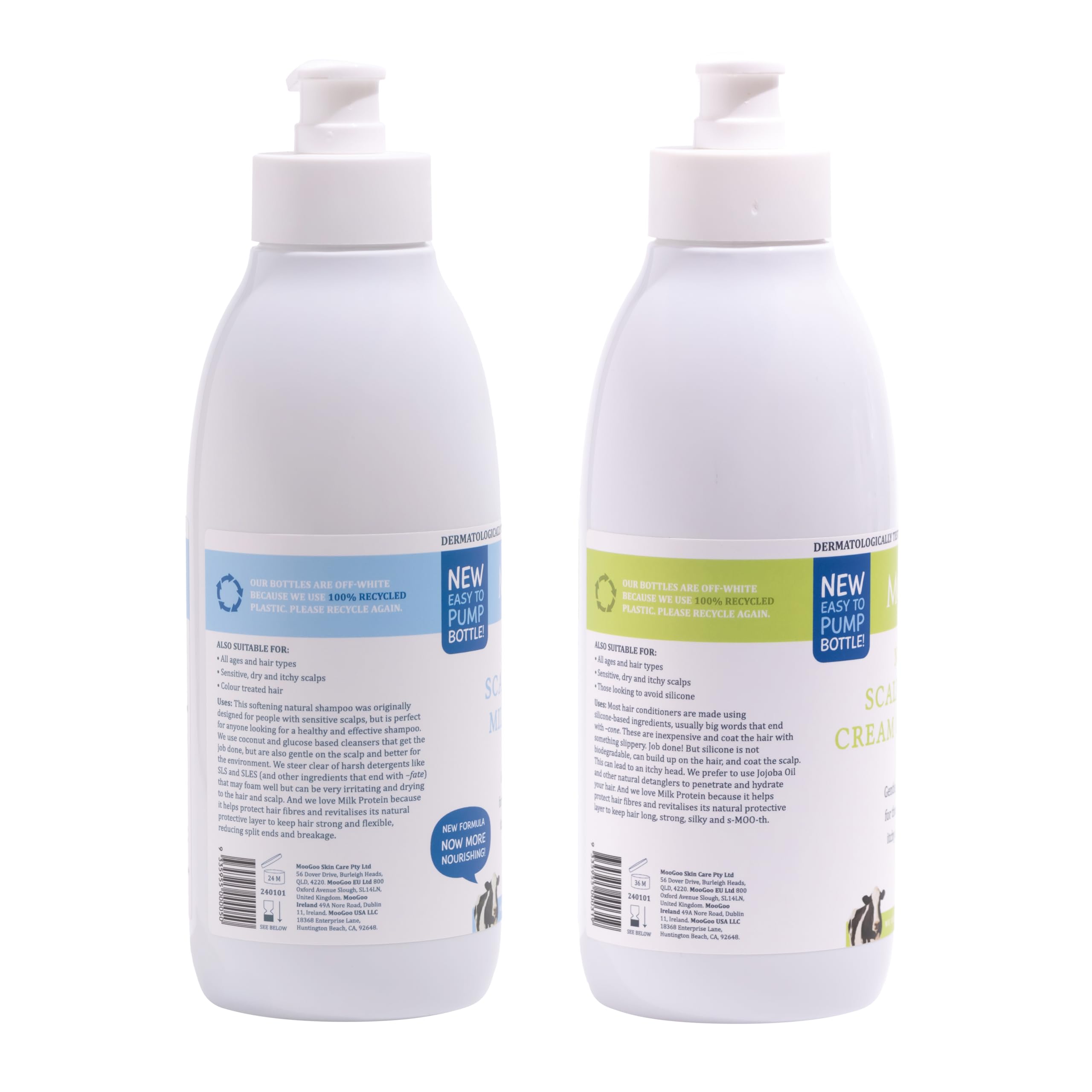 MooGoo Natural Milk Shampoo & Cream Conditioner Pack - For Itchy, Dry, Eczema, Psoriasis & Dandruff Prone Scalps – SLS, Silicone, Sulfate & Paraben Free - Natural & Gentle Formula – 2x 16.9 fl. oz.