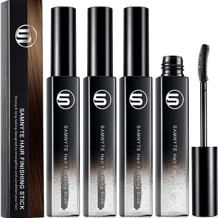 Samnyte Hair Finishing Stick, (4 Pack) Flyaway Stick for Baby Hair, Natural Moisturizing & Shiny Hair Mascara for Flyaways, Non-greasy