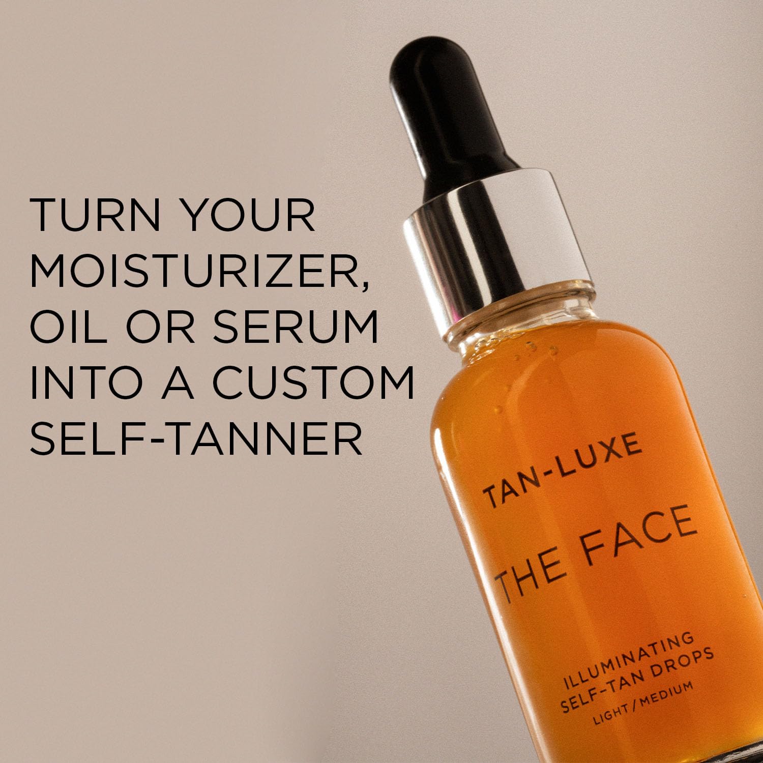 Tan-Luxe THE FACE Self Tan Drops, Medium/Dark (30 ml) Add Tanning Drops to Skin Care for Custom Face Tan, Cruelty Free & Vegan