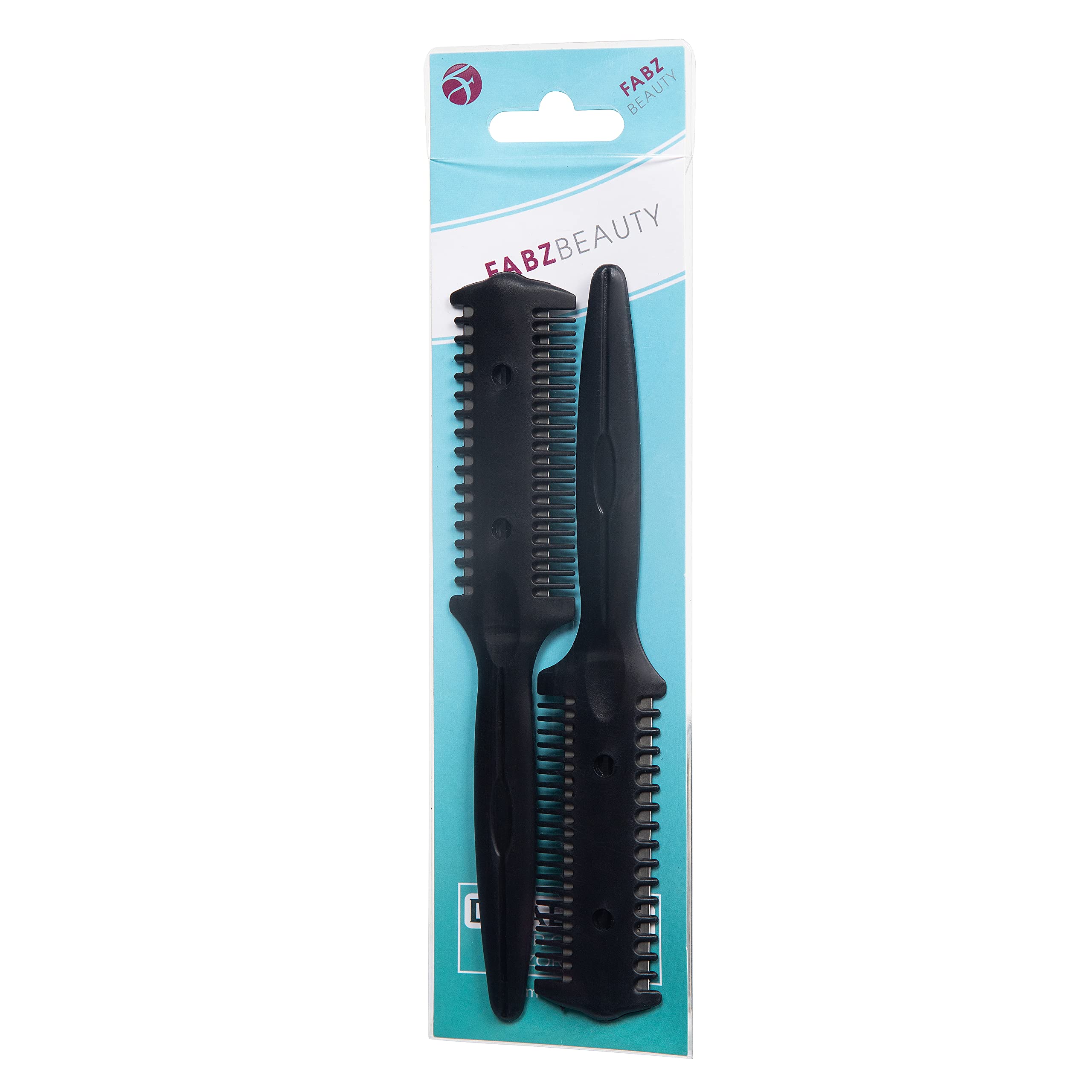 Fabz Beauty Hair Thinning Comb, Double Sided Hair Trimmer Styling Razor Comb, Black, Unisex, Manual, 1 Count