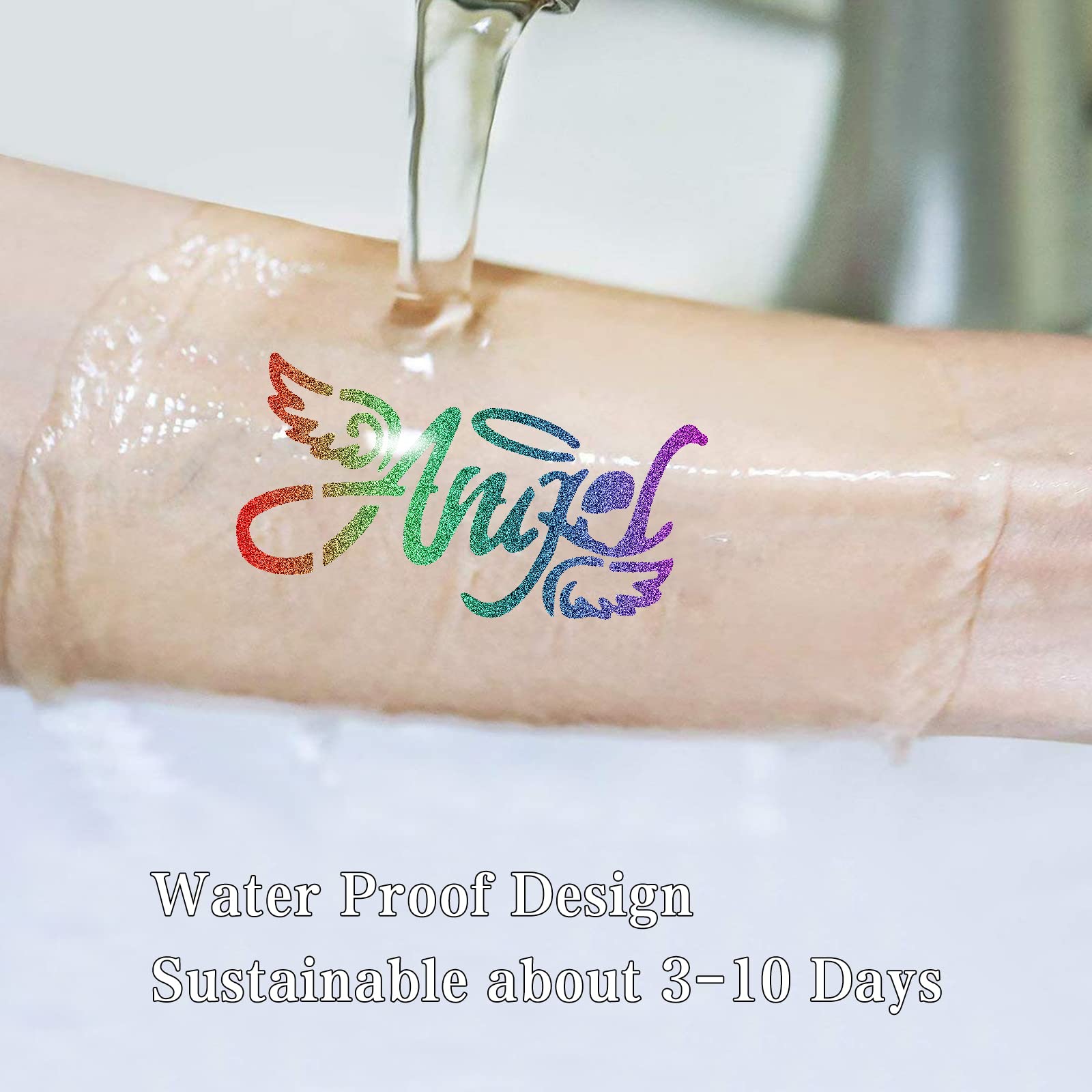 Glitter Tattoos for Kids, Girls Temporary Tattoo Kit, 41 Colours Glitter 215 Rhinestones 204 Stencils 3 Glue 5 Brushes Waterproof Tattoos, Festival Body Make Up for Girls & Adults, Birthday, Party