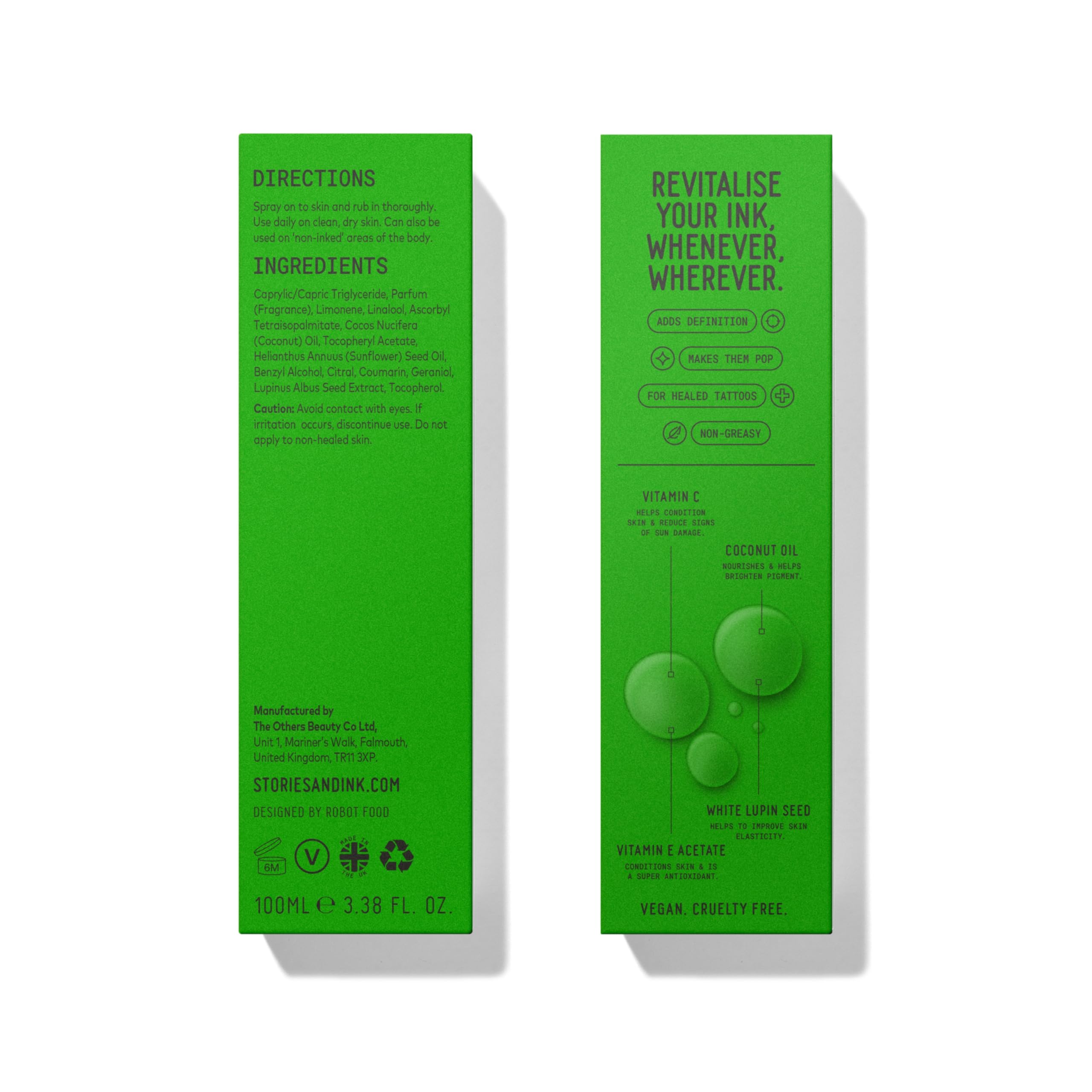 Stories & Ink Tattoo Aftercare | HIGHLIGHTING BODY OIL - For Healed Tattoos, Refreshes Faded Tattoos for Instant Tattoo Glow, 100 mL / 3.4 Fl Oz