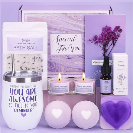 Birthday Gifts For Women, Lavender Pamper Hampers For Women Birthday Pamper Gift For Her Mom Self Care Gift Relaxation Gifts Sleep Well Gift Set For Women, Hamper Gifts For Friends ,Sister