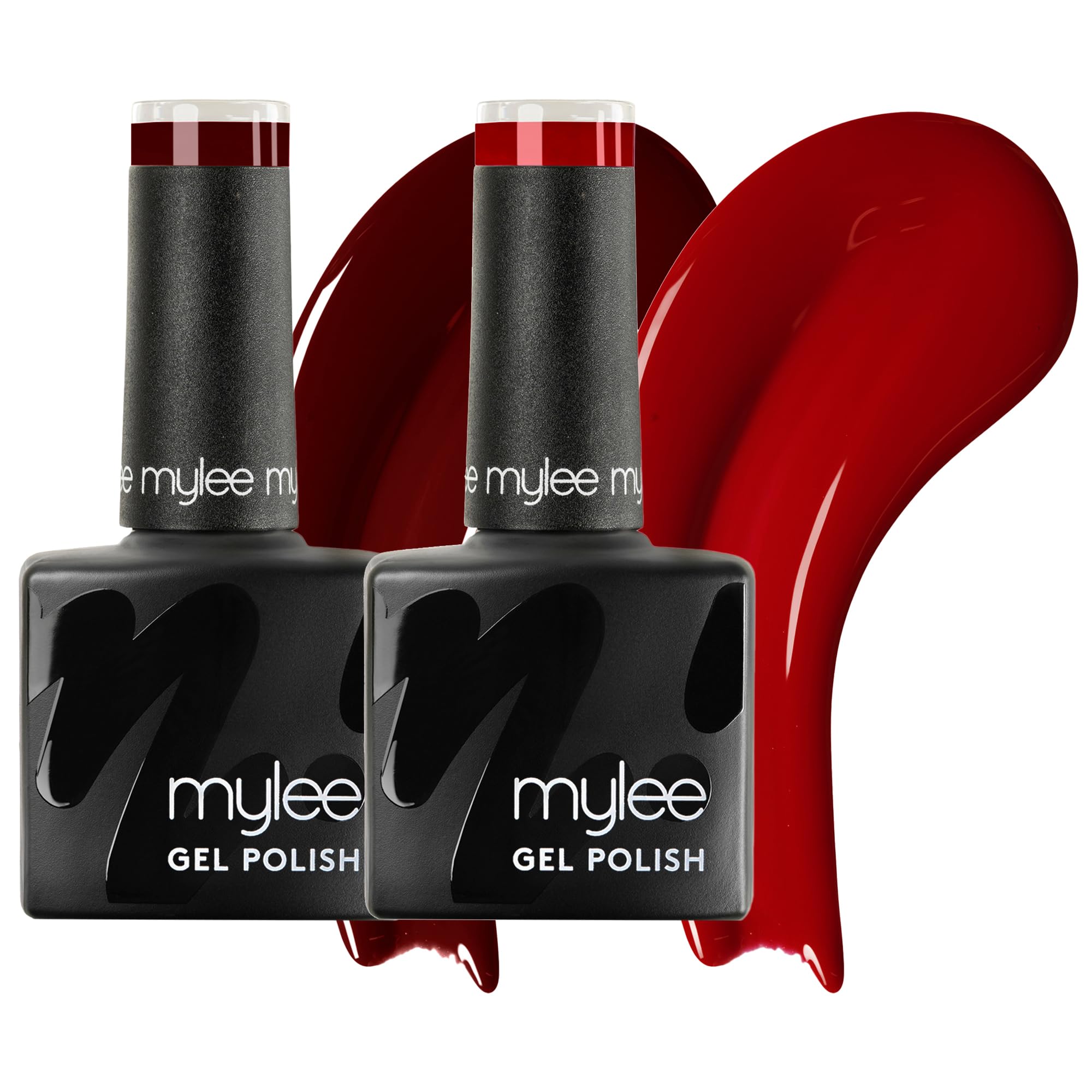 Mylee Gel Nail Polish Duo 2x8ml [Red Statement] - UV/LED Soak-Off Nail Art Manicure Pedicure for Professional, Salon & Home Use - Long Lasting & Easy to Apply, Vegan & Cruelty Free